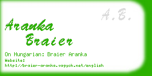 aranka braier business card